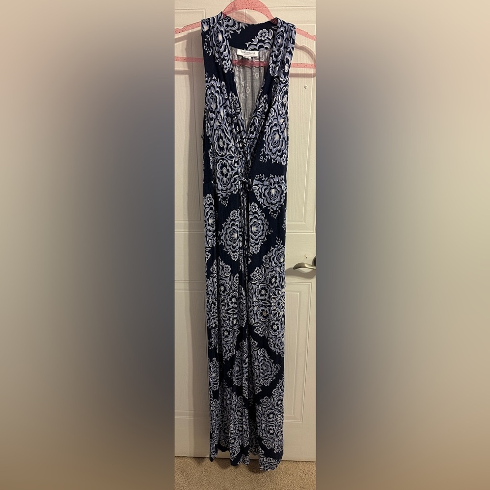 Motherhood Navy and White Maternity Dress